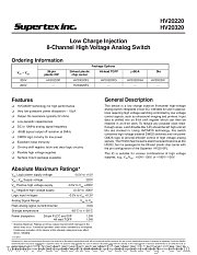 HV20220 datasheet pdf Supertex Inc