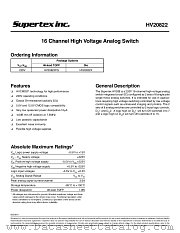 HV20822 datasheet pdf Supertex Inc
