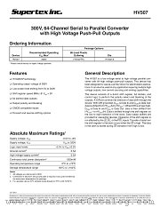 HV507 datasheet pdf Supertex Inc