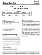 HV5122 datasheet pdf Supertex Inc