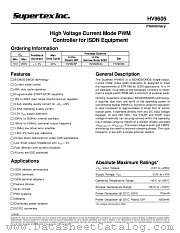 HV9605NG datasheet pdf Supertex Inc