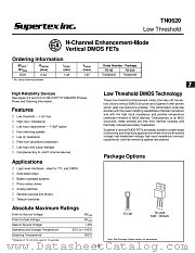 TN0620 datasheet pdf Supertex Inc