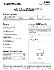 TN2130 datasheet pdf Supertex Inc