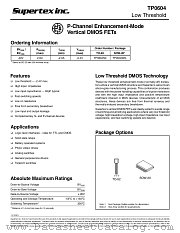 TP0604 datasheet pdf Supertex Inc