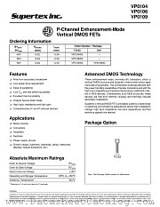 VP0109ND datasheet pdf Supertex Inc