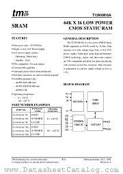T15N1M16A-70JI datasheet pdf Taiwan Memory Technology