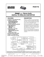 PCM1719 datasheet pdf Texas Instruments