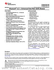 CC2560-PAN1315 datasheet pdf Texas Instruments