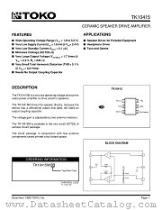 TK10415MTL/415 datasheet pdf TOKO