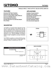 TK70001MCB/01S datasheet pdf TOKO