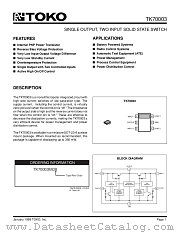 TK70003MCB/03S datasheet pdf TOKO