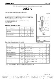 2SK370 datasheet pdf TOSHIBA