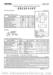 2SC5111FT datasheet pdf TOSHIBA
