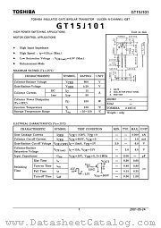 GT15J101 datasheet pdf TOSHIBA