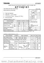 GT15Q101 datasheet pdf TOSHIBA