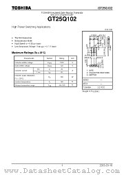 GT25Q102 datasheet pdf TOSHIBA