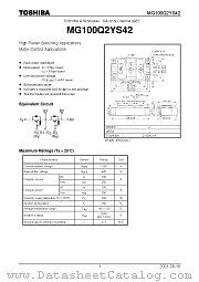 MG100Q2YS42 datasheet pdf TOSHIBA