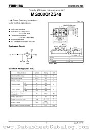 MG200Q1ZS40 datasheet pdf TOSHIBA