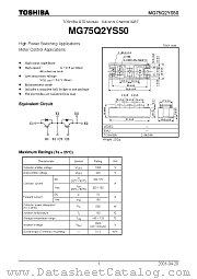 MG75Q2YS50 datasheet pdf TOSHIBA