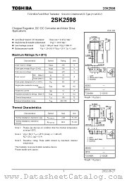 2SK2598 datasheet pdf TOSHIBA