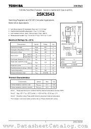 2SK3543 datasheet pdf TOSHIBA