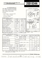 2SD1034A datasheet pdf TOSHIBA