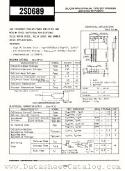 2SD689 datasheet pdf TOSHIBA