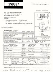 2SD867 datasheet pdf TOSHIBA