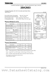 2SK2603 datasheet pdf TOSHIBA