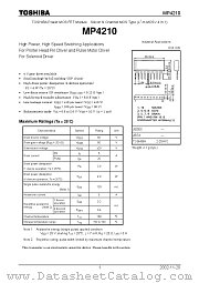 MP4210 datasheet pdf TOSHIBA
