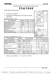 2SA1940 datasheet pdf TOSHIBA