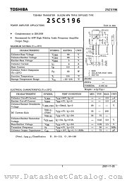 2SC5196 datasheet pdf TOSHIBA