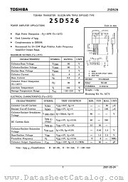 2SD526 datasheet pdf TOSHIBA
