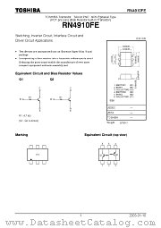 RN4910FE datasheet pdf TOSHIBA