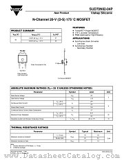 SUD70N02-04P datasheet pdf Vishay