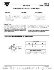 DG2012 datasheet pdf Vishay