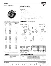 RHEOSTATS - MP40 (300W) datasheet pdf Vishay