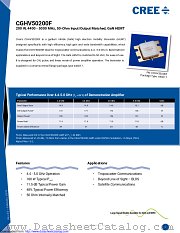 CGHV50200F datasheet pdf Wolfspeed