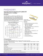 PXAD214218FV-V1 datasheet pdf Wolfspeed