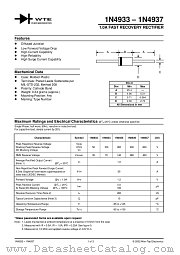 1N4937-T3 datasheet pdf Won-Top Electronics