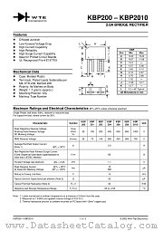 KBP2010 datasheet pdf Won-Top Electronics