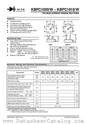 KBPC1002W datasheet pdf Won-Top Electronics