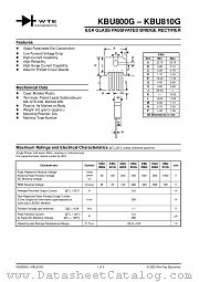 KBU808G datasheet pdf Won-Top Electronics