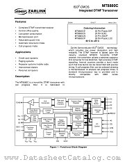 MT8880C datasheet pdf Zarlink Semiconductor