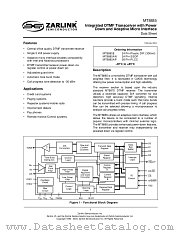 MT8885 datasheet pdf Zarlink Semiconductor
