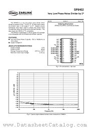 SP8402 datasheet pdf Zarlink Semiconductor