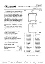 SP8855E datasheet pdf Zarlink Semiconductor