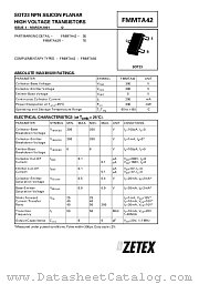 FMMTA43 datasheet pdf Zetex Semiconductors