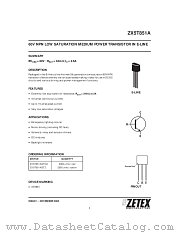 ZX5T851A datasheet pdf Zetex Semiconductors