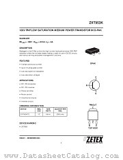 ZXT953K datasheet pdf Zetex Semiconductors